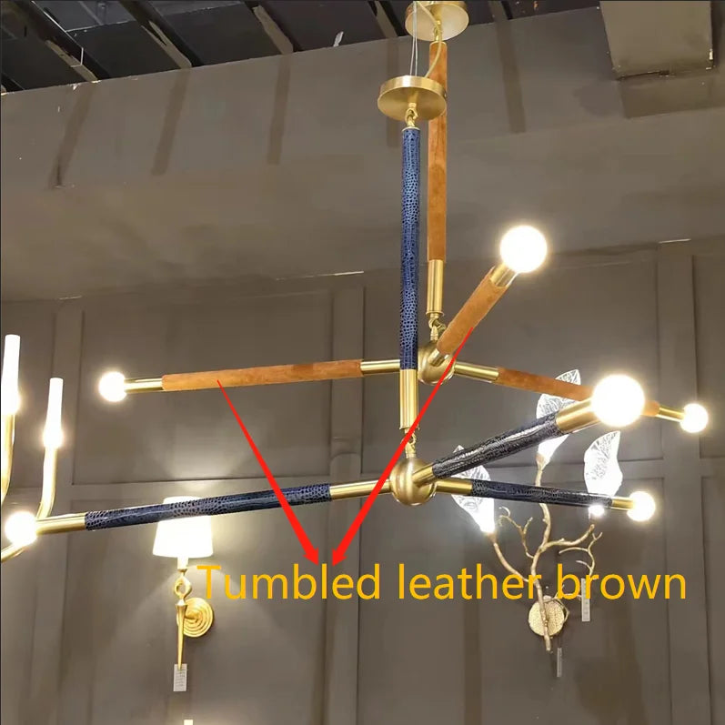 Light luxury retro bedroom living room model room hotel big fashion simple personality creative dining table chandelier