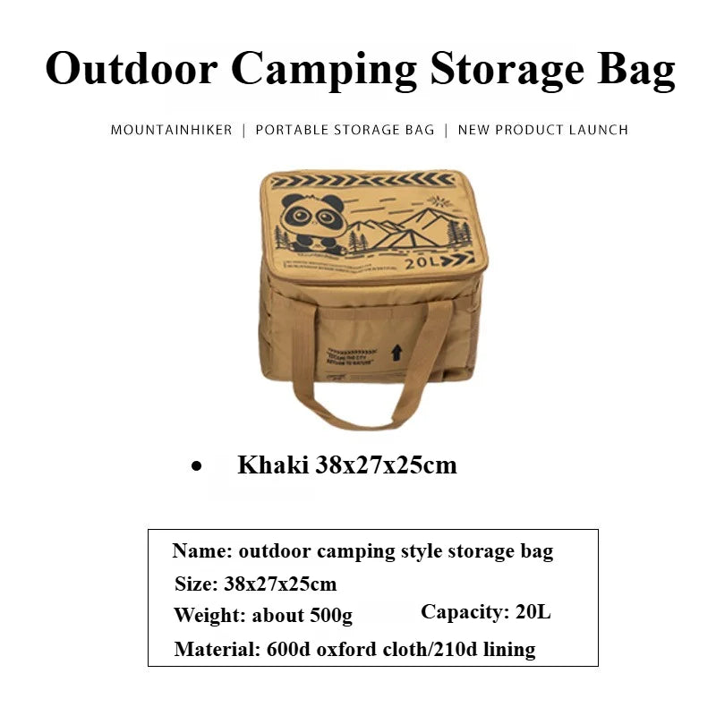 Mountainhiker 20L Camping Equipment Storage Bag Folding Storage Box Tableware Handbag Field Divider Tactical Camping Picnic Tool