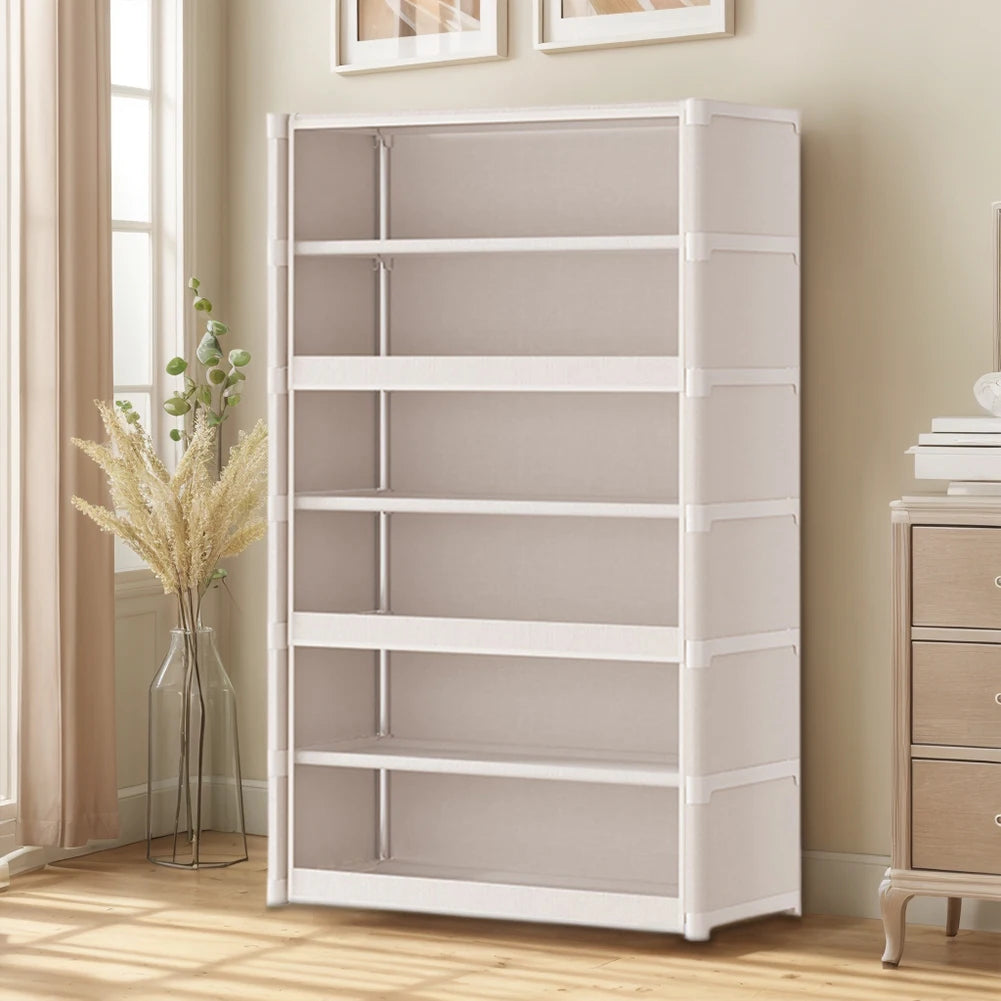 7 Tiers Shoe Rack Organizer with Clear Flip Door Storage Organizer Shoe Storage Shelf Cabinet for Bags Books Clothes
