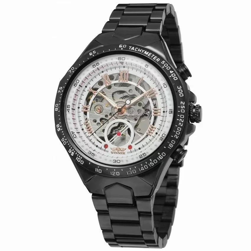 Men's watches hot selling 2025 new hollowed out men's fully automatic mechanical watch men's watch steel strap watch