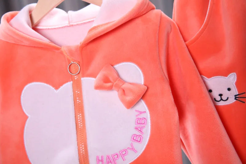 Baby Girl Clothes Children Clothing Set 2pcs Hoodie Cartoon Kids Girls Outfit Sets Toddler Cotton Long Sleeve Tops Pants Suit