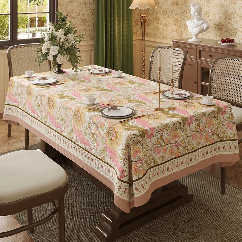 Table Cloth Waterproof Light Luxury Dining Table Tablecloth Rectangular Household Tea Table Cloth American Style Countryside