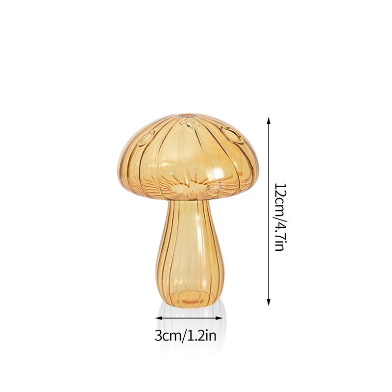 Creative Mushroom Plant Glass Vase Modern Decorative Vases Room Vase Plants Plant Glass Bud Vases Living Room Decoration