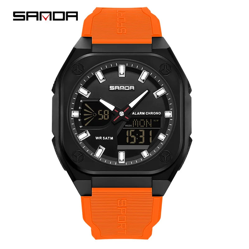 Men Sports Watches 2025 Top Brand Luxury Men Digital Quartz Wrist Watches For Male Clock Dual Display Multifunction Wristwatch