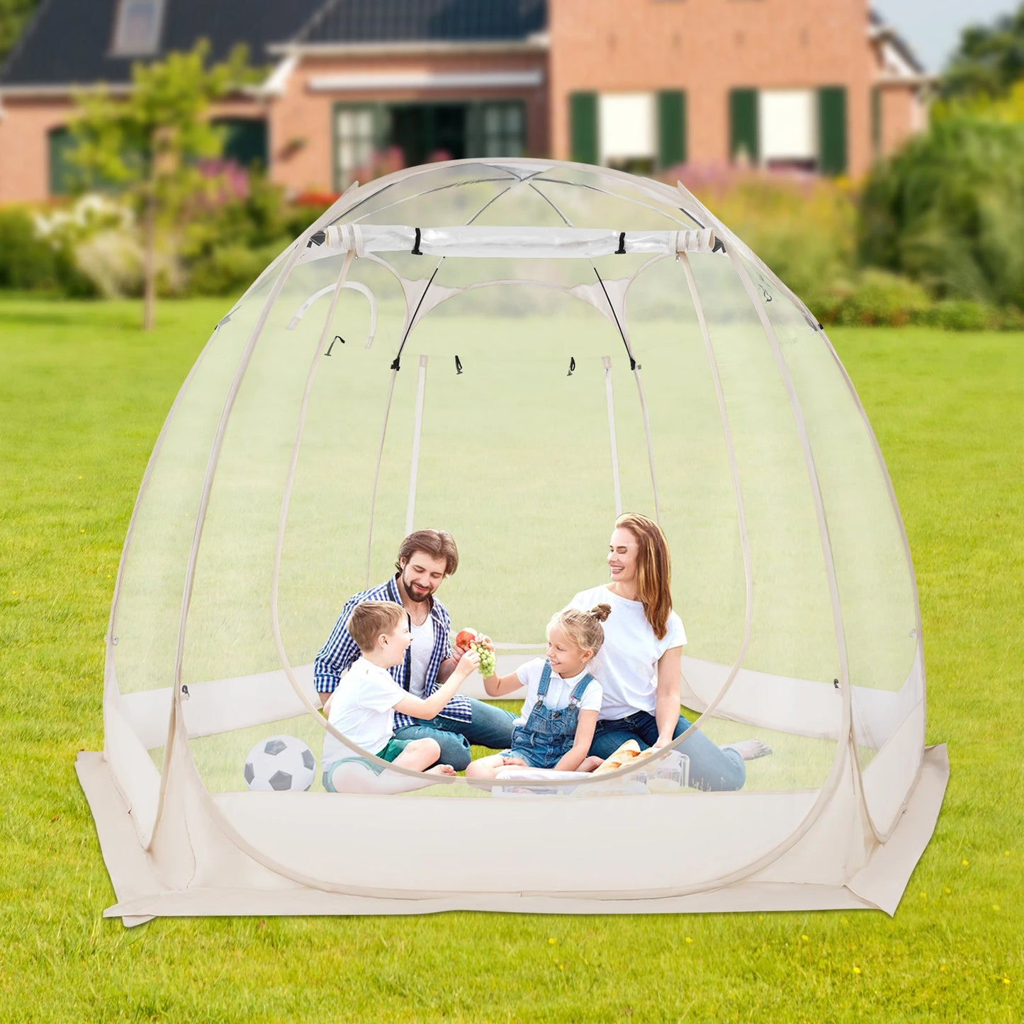 Clear Pop Up Bubble Tent Garden Courtyard Tent Camping Tent for Outdoor Lawns, Backyards 3*2.05m/9.84*6.73ft