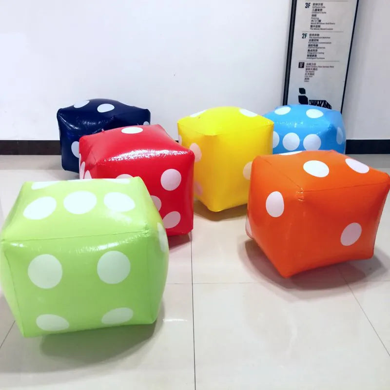 Funny PVC Inflatable Dice 28*28CM Playground Pool Carniva Party Supplies Kids Adults Best Outdoor Fun Games for Entertainment