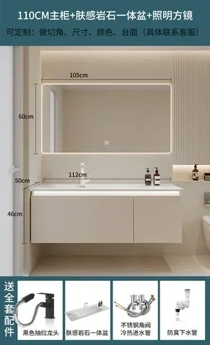 Washbasin Storage Bathroom Cabinets Mirror Wall Shelf Tool Drawer Display Casa Arredo Room Furniture YY50BC