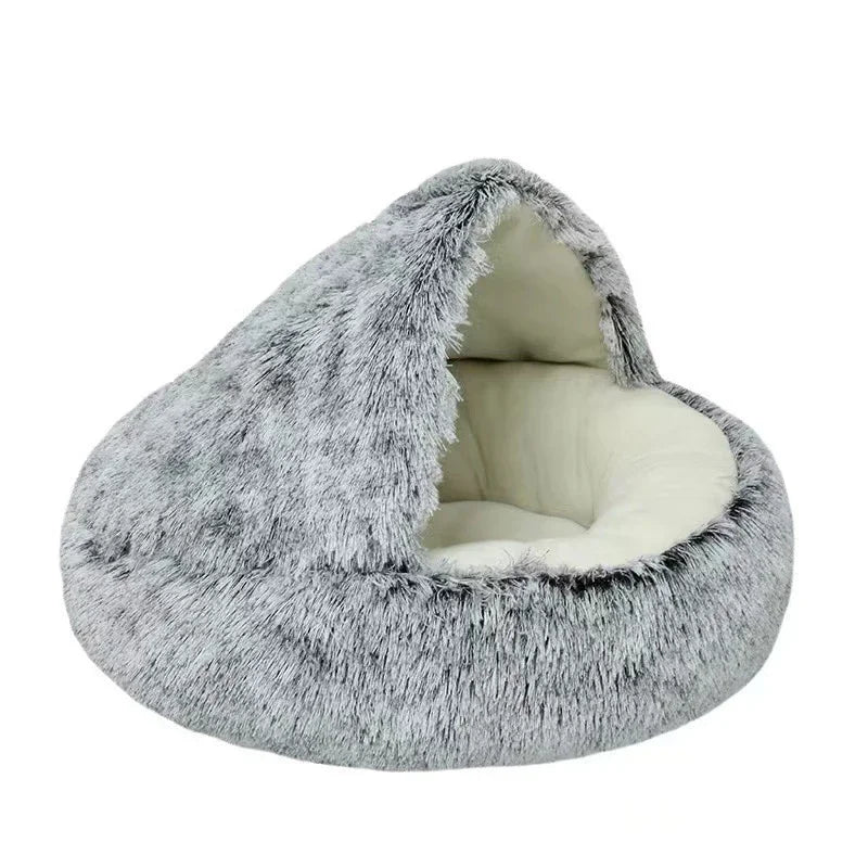 Cat Dog Bed Pet Mattress Sleeping Warm Soft Plush Pet Bed with Cover Round Nest Cave for Small Dogs kitten