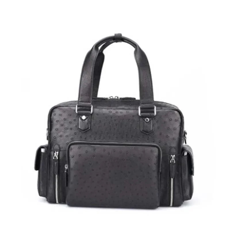 mafeimengge new arrival Ostrich leather bag male business leisure men handbag business trip male Travel