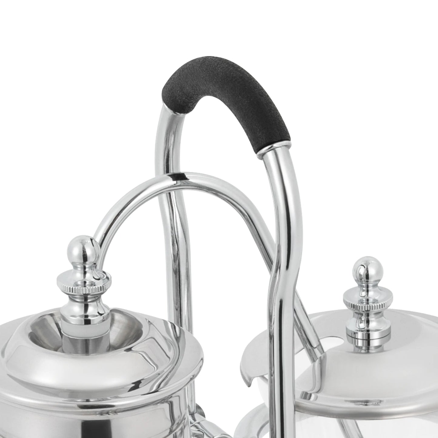 Retro Siphon Coffee Maker, 37Qt Capacity, Alcohol Lamp with Temperature Control, Plastic Filter for Pure Taste, Stainless