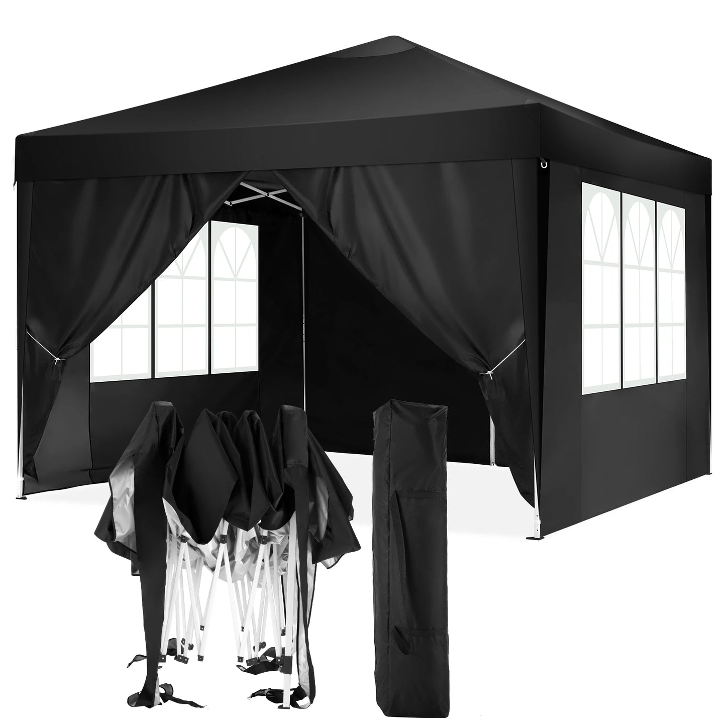 10x10 Pop up Canopy Tent Protable Canopy Tent with 4 Sidewalls Waterproof Instant Shelter Tent for Parties,with Carry Bag