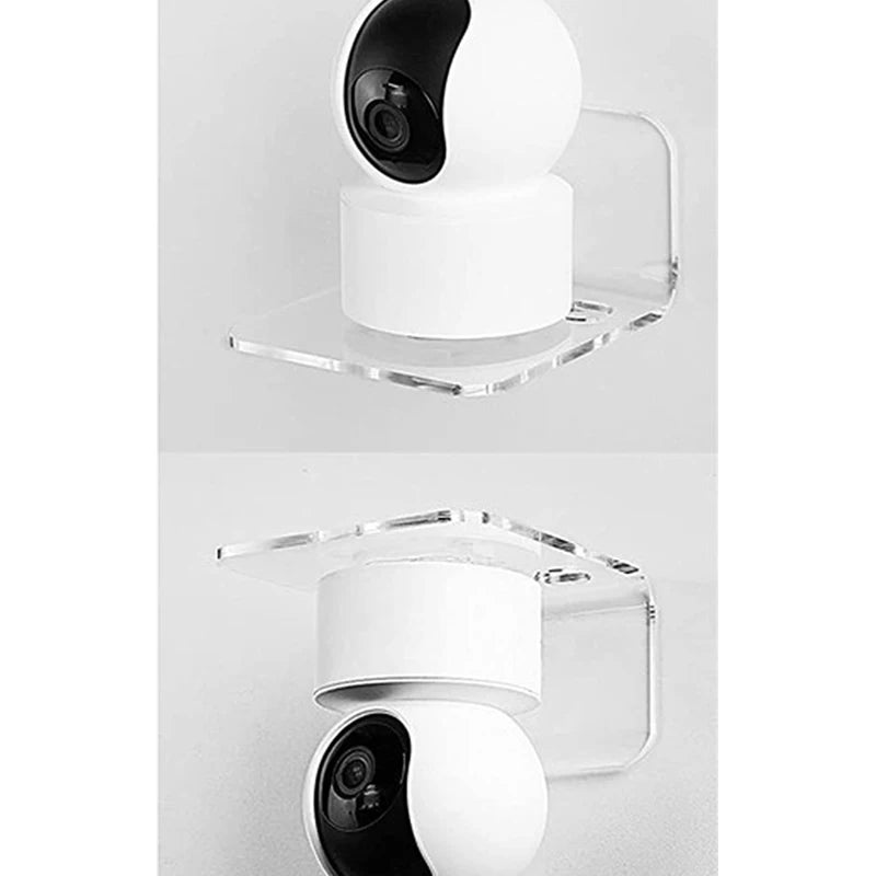 3PCS Surveillance Camera Shelf Acrylic Adhensive Wall Mount Stand Storage Rack for Small Items in Living Room Bathroom Bedroom