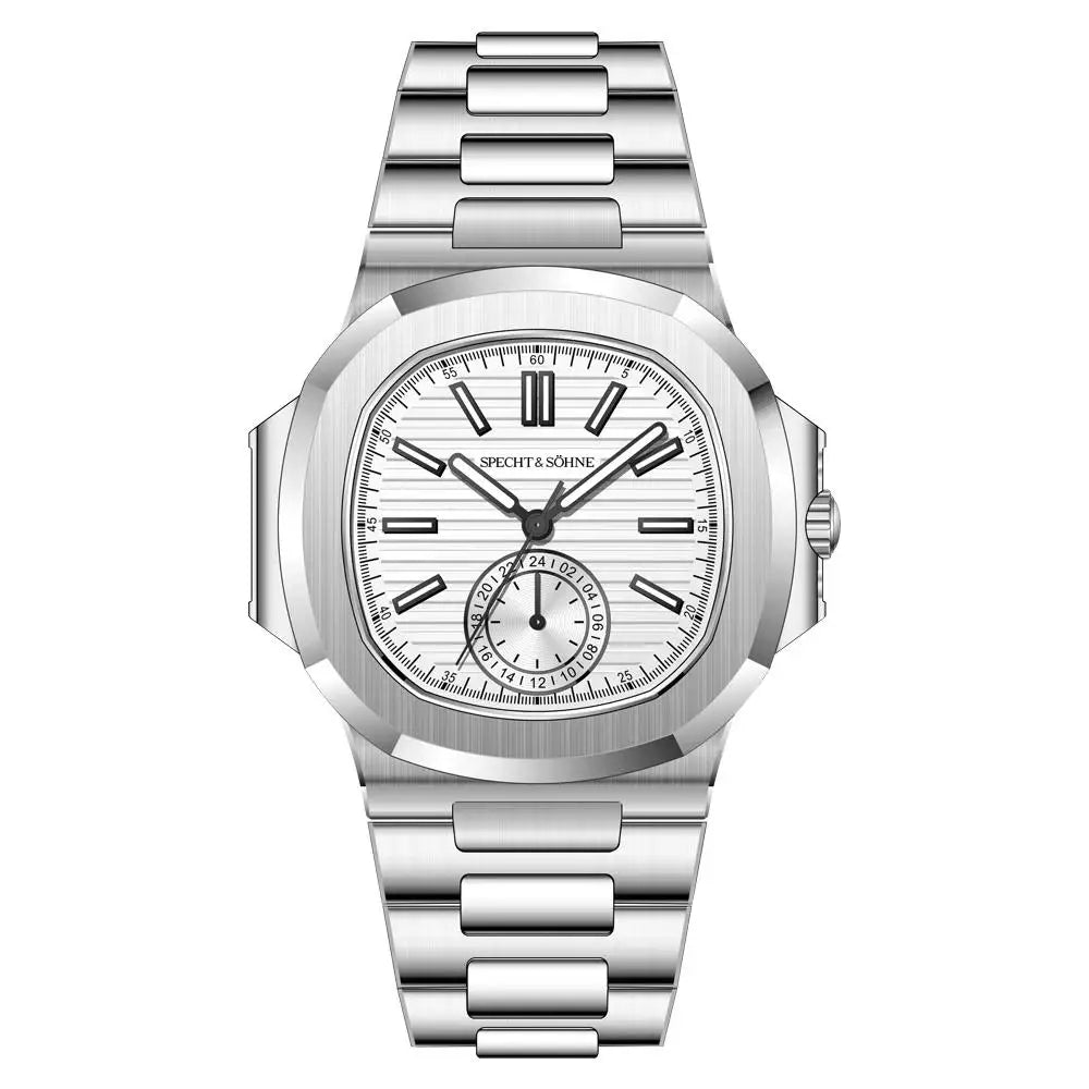 Specht & Söhne Watches Men Classic 5980 Japan VH60 Movt Luminous AR Coating Leather Crystal Steel Quartz Watches 50M Waterproof
