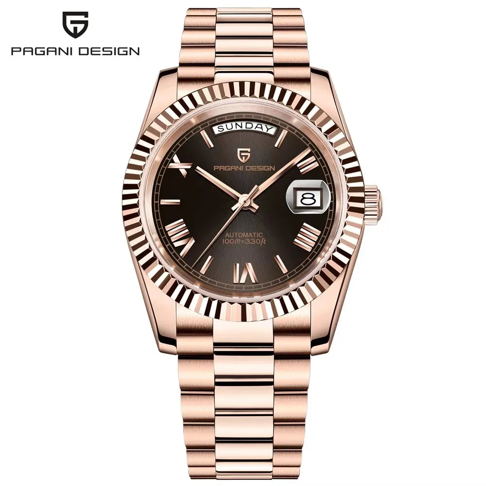 PAGANI DESIGN DD36 Men's Watches Rose Gold Luxury Automatic Watch For Men Mechanical Wristwatches Sapphire Mirror Clock Gift Man