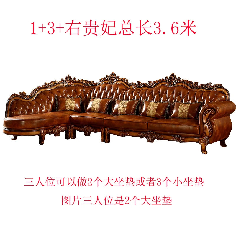 European Leather Sofa Mid Century Design Living Room Princess Corner Sofas High Quality Gaming Sillon Cama Trendy Furniture