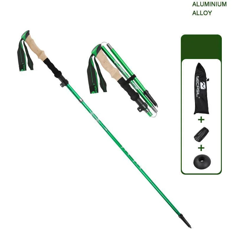 Collapsible Hiking Stick-Lightweight,Foldable Retractable Trekking Poles with Adjustable Heights-Walking Backpacking,Camping