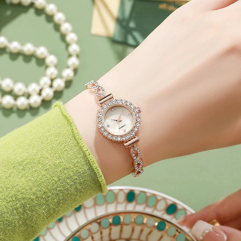 Women's Small Dial Wristwatch, Female Bracelet Watch, Quartz, Leisure, Popular, Elegant Clock, Golden Relojes, Hour, Ladies