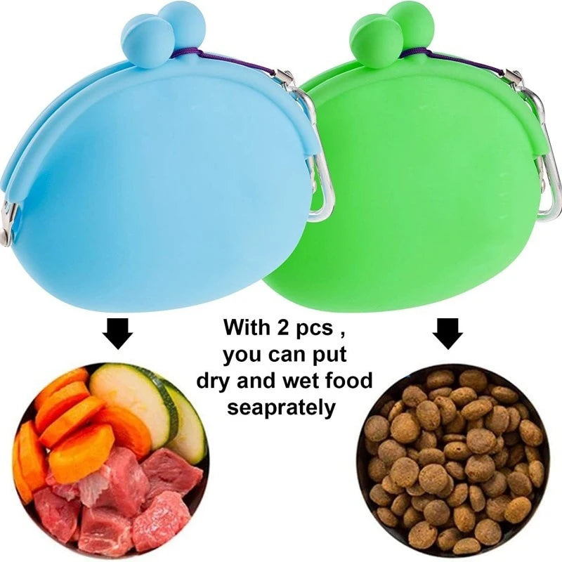 Silicone Pet Dog Train Food Snacks Pockets Bag Walking Dog Training Food Storage Waist Pet Travel Outdoor Product dog treat bag