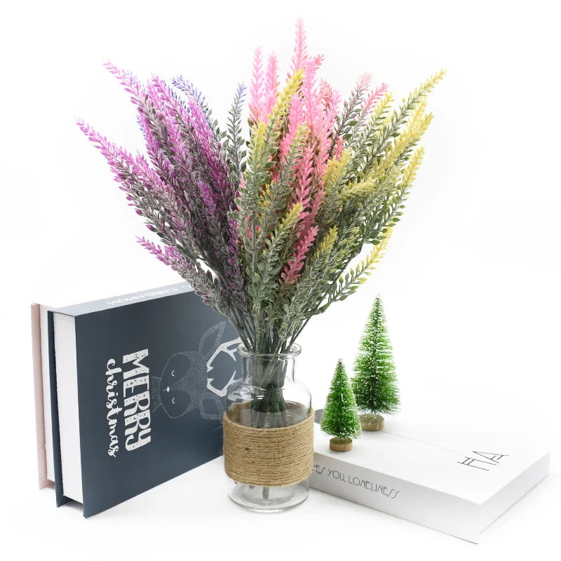 Artificial Plants Scrapbooks Plastic Lavender Vases Room Home Decor Ornamental Flowerpot Garden Cheap Wedding Decorative Flowers