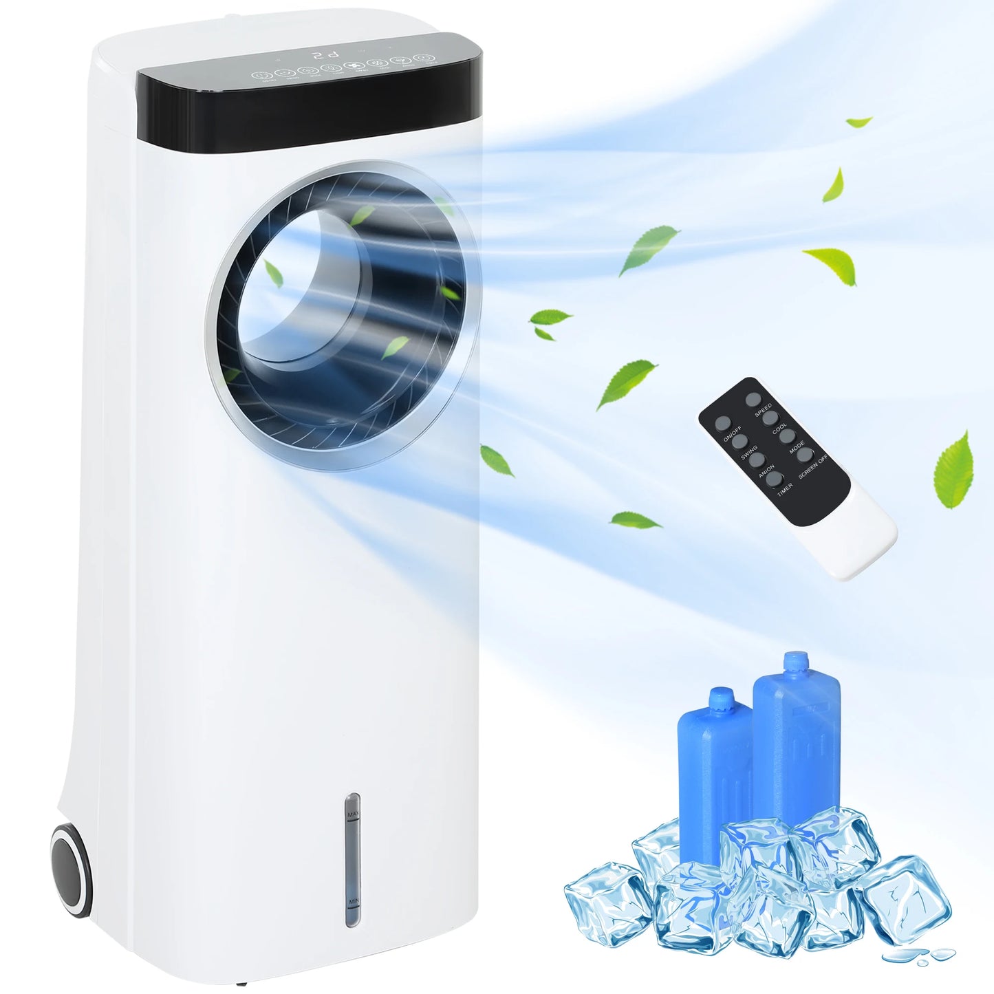 HOMCOM Bladeless Evaporative Air Cooler, 6.5L Fan, Humidifier & Air Clean