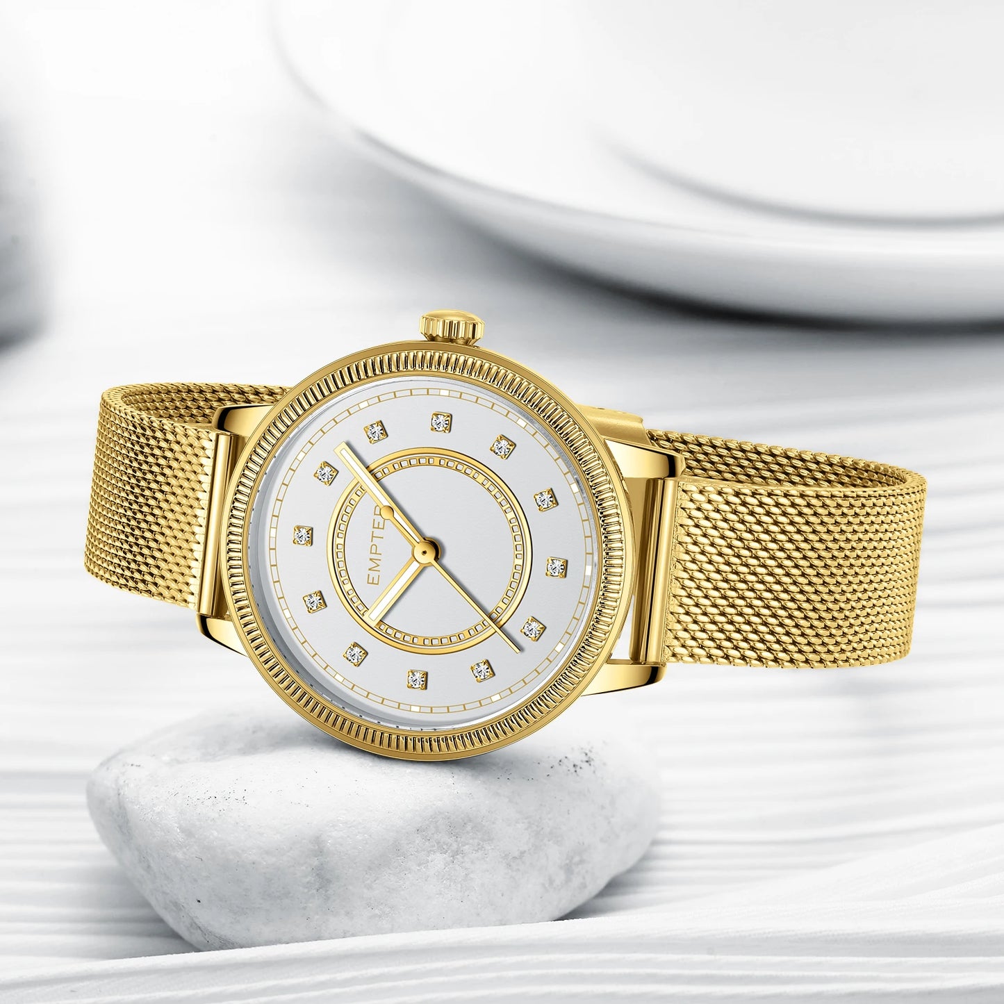 Womens Watches Crystal Accented Dial Ladies Watches for Women Waterproof Analog Classic Fashion Dress Quartz Womens Wrist Watch