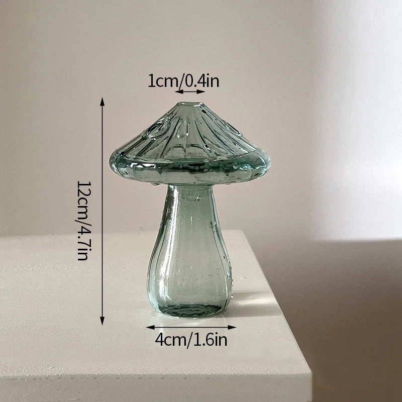 Creative Mushroom Plant Glass Vase Modern Decorative Vases Room Vase Plants Plant Glass Bud Vases Living Room Decoration
