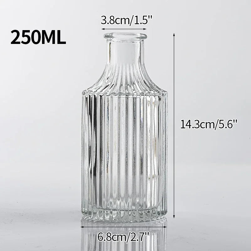 Clear Glass Vase Modern Decorative Small Flowers Vases Minimalist Floral Vases Aesthetic Home Decor Wedding Table Centerpieces
