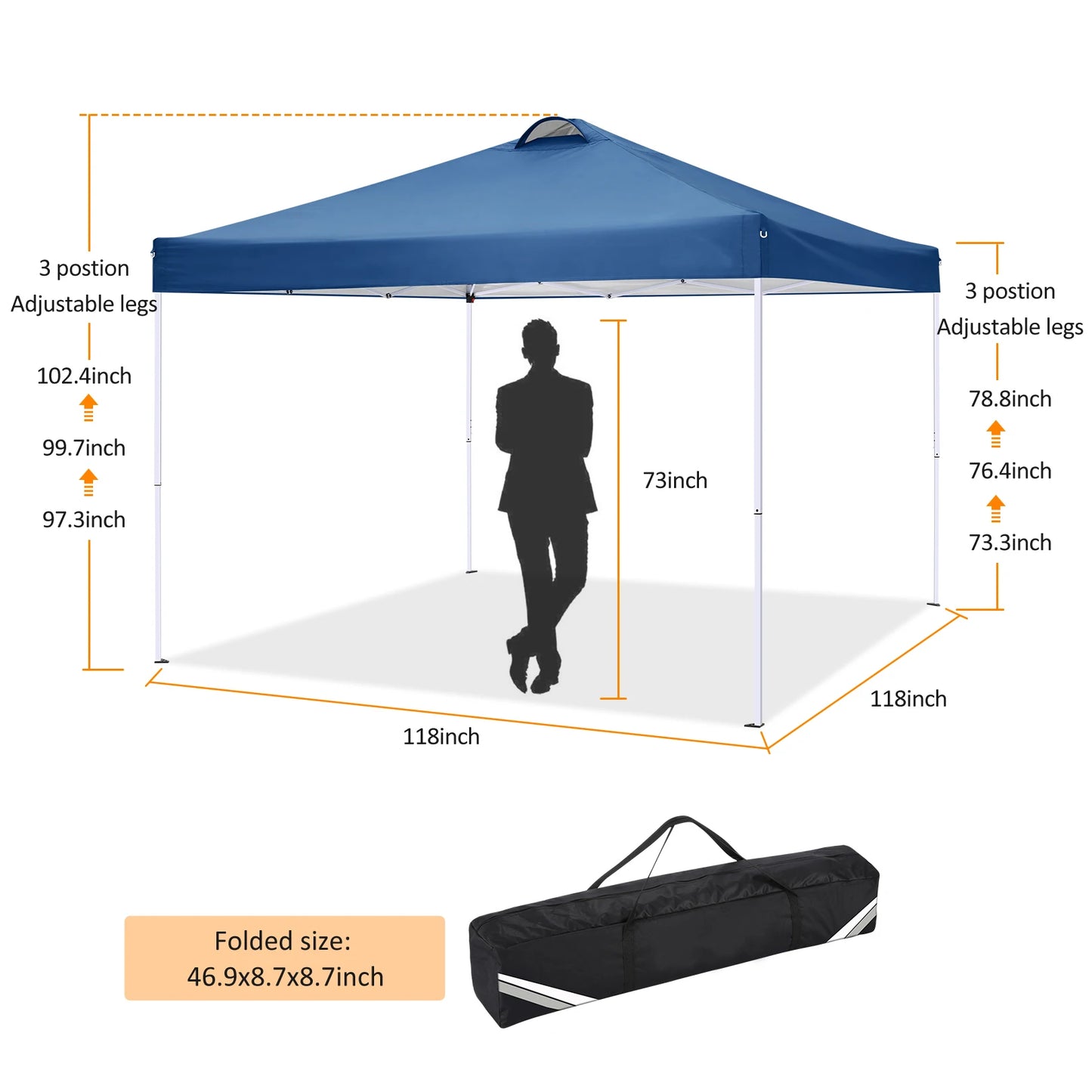 10x10 Ez Pop Up Canopy Tent with 4 Sidewalls, UPF 50+Waterproof Outdoor Canopy with Air Vent,Gazebo forSun Shade Party4 Sandbags