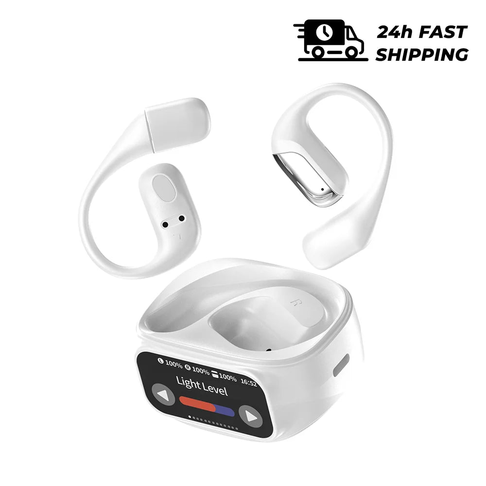 Smart Touch Screen Bluetooth 5.4 Earphones Sports OWS Wireless Translation Headphones Business Earbuds IPX6 Waterproof Headset