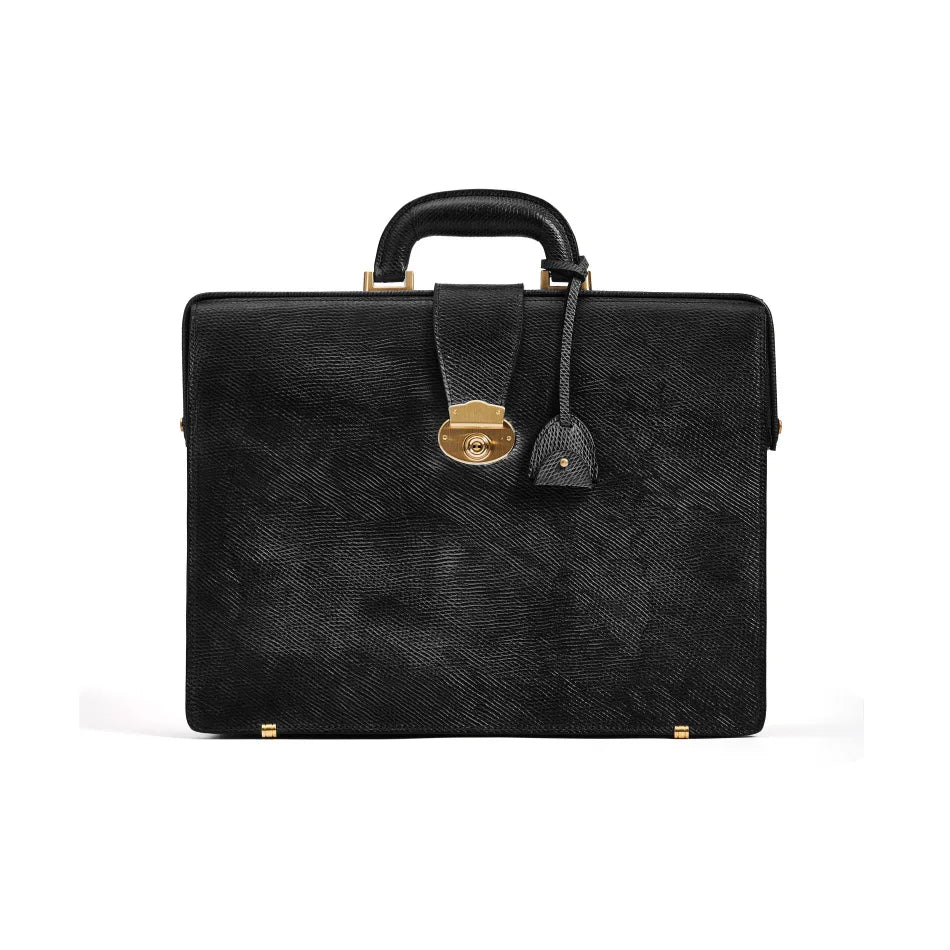 British Premium Top-Handle Bags Gentleman Antique Lock Luxury Handbags Genuine Leather Men Business Travel Briefcase
