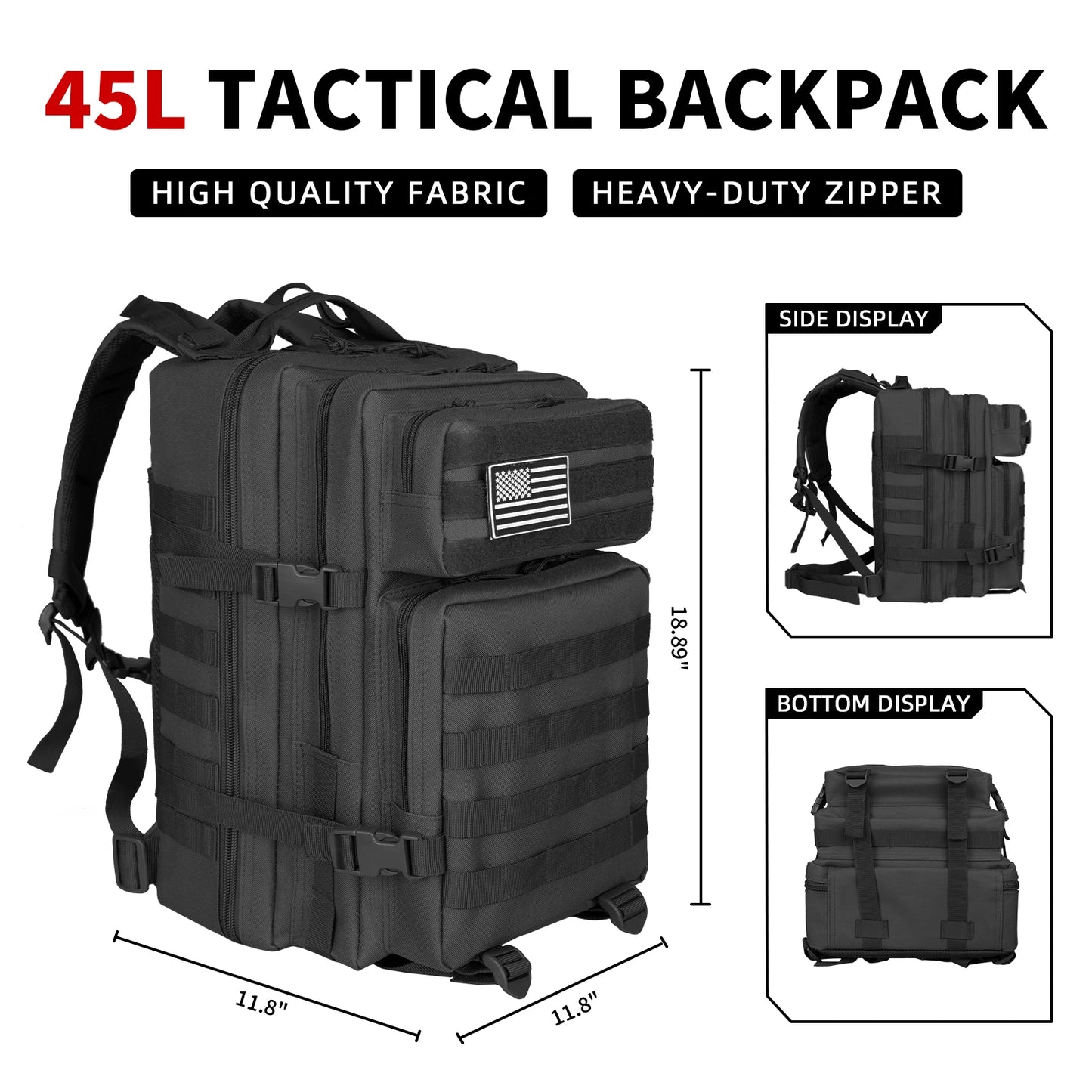 30L/45LHiking Hunting Tactical BackpackIdeal for Travel and Outdoor Activities Such as Routes, Camping, Excursions and Hiking