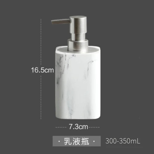 Bathroom Four Piece Set Resin Marble Bathroom Set Wash Sets Lotion Bottle Mouthwash Cup Cotton Swab Box Tray Soap Dispenser