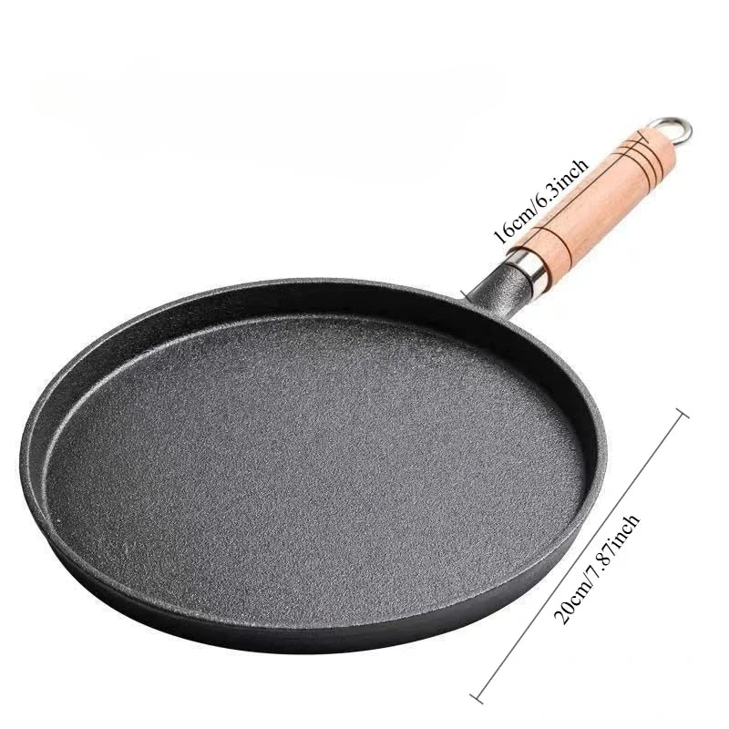 Kitchen Cast Iron Pan Uncoated Non-stick Frying Pan for Egg Pancake Steak Frying Pot Cookware