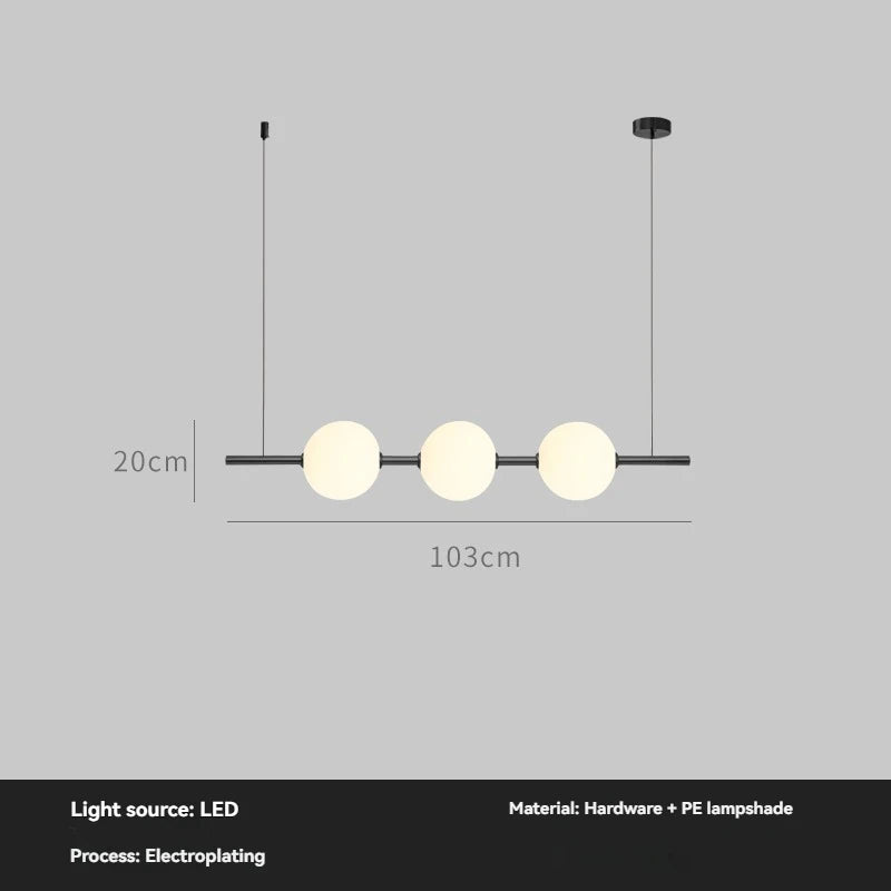 Minimalist Creative Art One Word Light Luxury High-end Dining Table Long Strip To Create Restaurant Lamp Chandelier