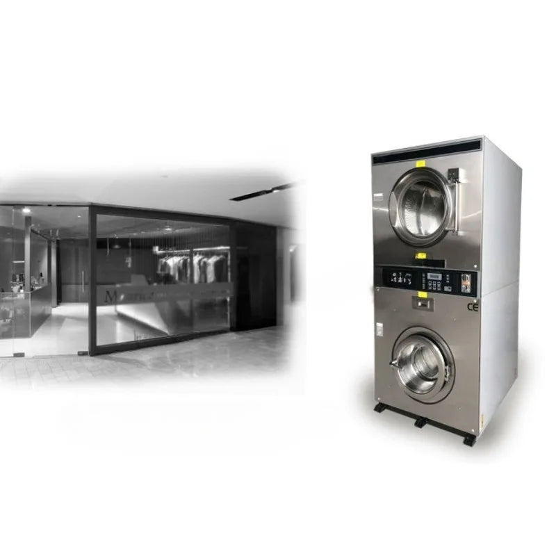 Washing machine, drying and washing 12Kg internal and external stainless steel, laundromat equipment