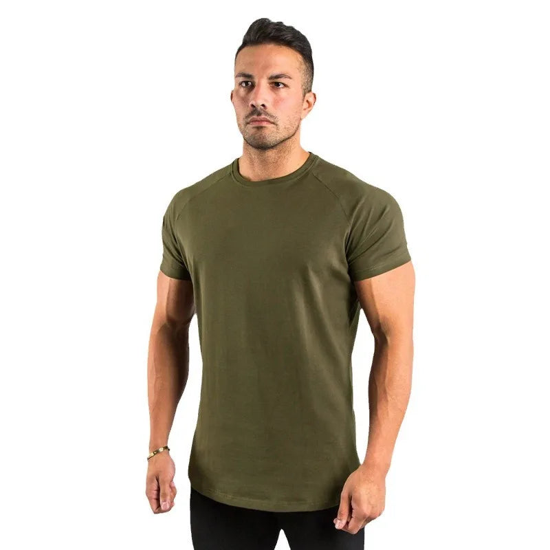 Fitness T-Shirt Men Bodybuilding Short Sleeve Sport Running T-shirt Men Sportswear Workout Shirts Male Men Gym Summer Tops Tee
