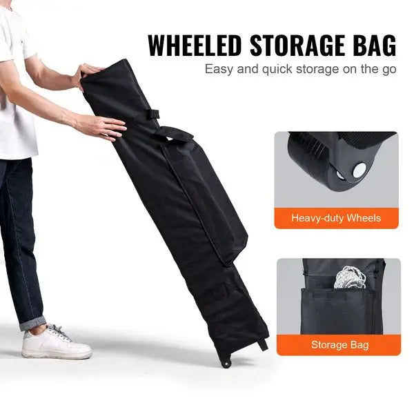 VEVOR Pop Up Canopy Tent, 10 x 10 ft, 250 D PU Silver Coated Tarp, with Portable Roller Bag and 4 Sandbags for Outdoor Party
