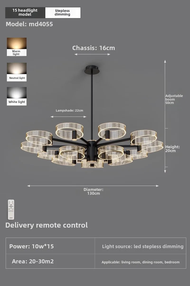 Living Room Pendant Light Simple Luxurious Nordic Fixture Bedroom Dining Room Ceiling Chandelier Home Decor Lighting 220V 110V