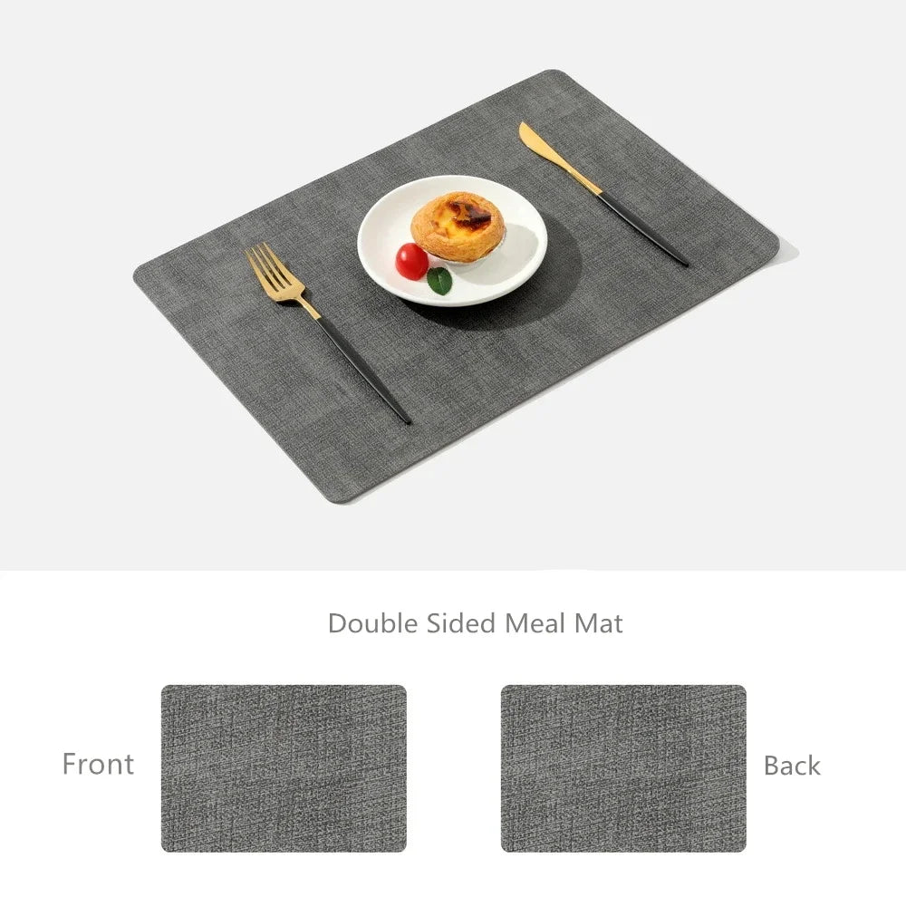 Faux Leather Place Meal Pad Placemats,Dual Sided Dining Table Square Non-Slip Heatproo Waterproof Washable Table Mats.Wholesale