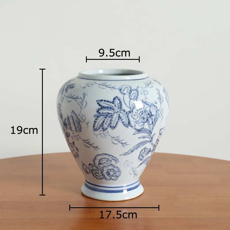Blue and White Porcelain Vase Plant Pot Table Decoration Flowers Arrangement Multiple Styles Flower Vases Room Aesthetic Decor