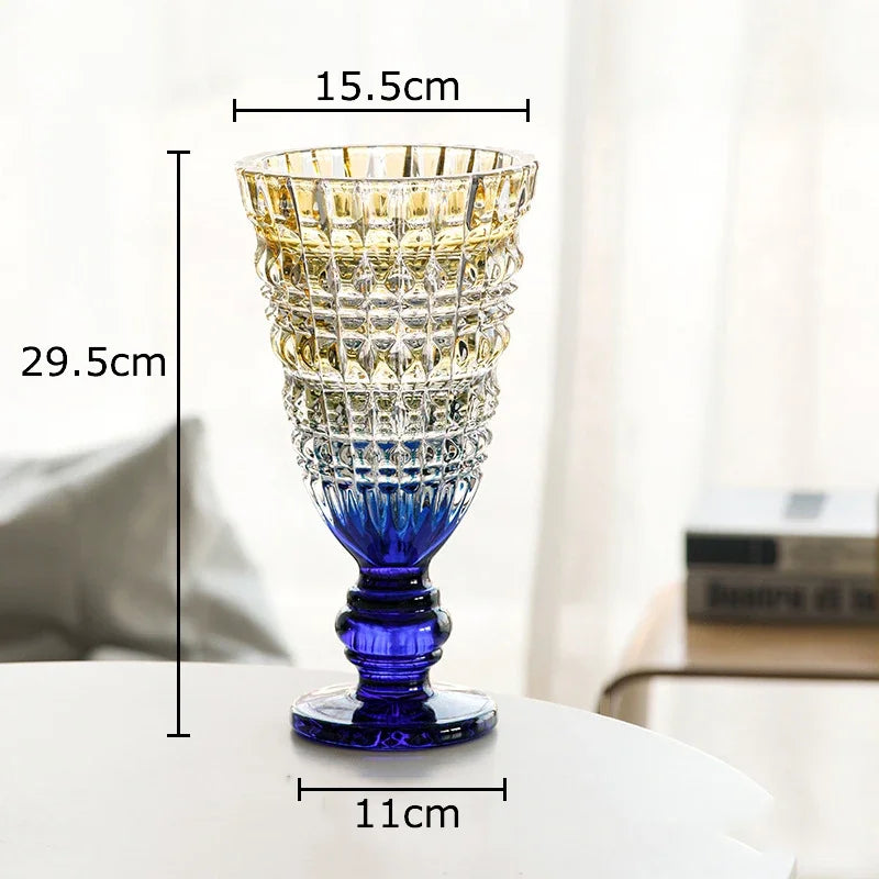 Goblet Shaped Transparent Glass Vase Desk Decoration Flower Arrangement Hydroponics Flower Pot Floral Vases Room Aesthetic Decor