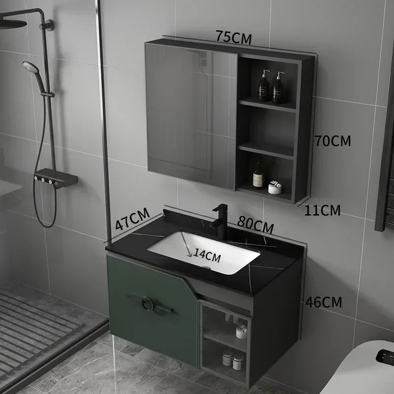 Bathroom Dressing Table and Sink Combination, Rock Plate Integrated Washbasin, Smart Mirror Cabinet, Toilet Furniture