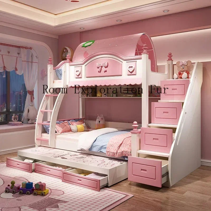 Child Hut Bed Wooden Mother Kids Girl Children's Comforters Baby Things Family Bassinets Low Loft Pink Newborn Playpens Bunk Boy