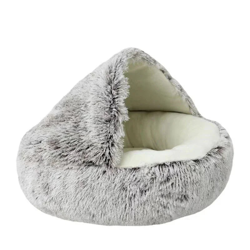 Cat Dog Bed Pet Mattress Sleeping Warm Soft Plush Pet Bed with Cover Round Nest Cave for Small Dogs kitten