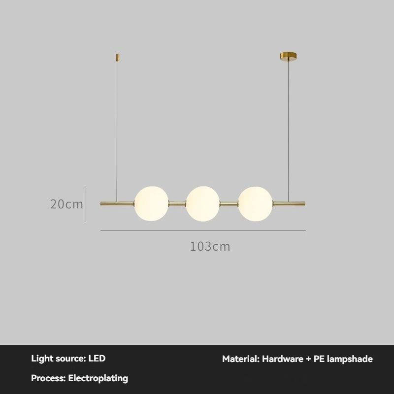 Minimalist Creative Art One Word Light Luxury High-end Dining Table Long Strip To Create Restaurant Lamp Chandelier