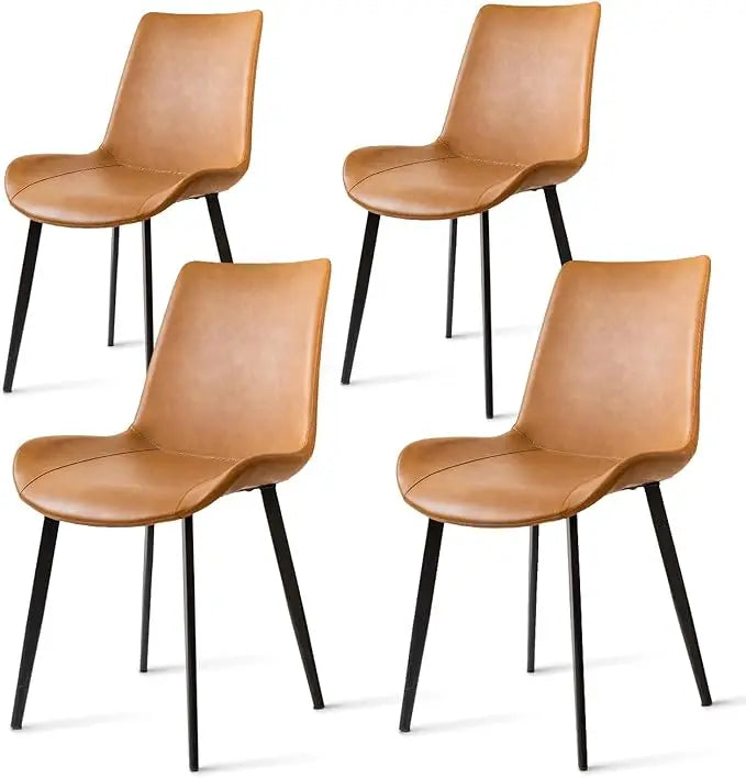 Dining Chairs, Modern PU Leather Dining Room Chair with Sturdy Metal Legs, Upholstered Seat Dinner Chairs Accent Side Chairs