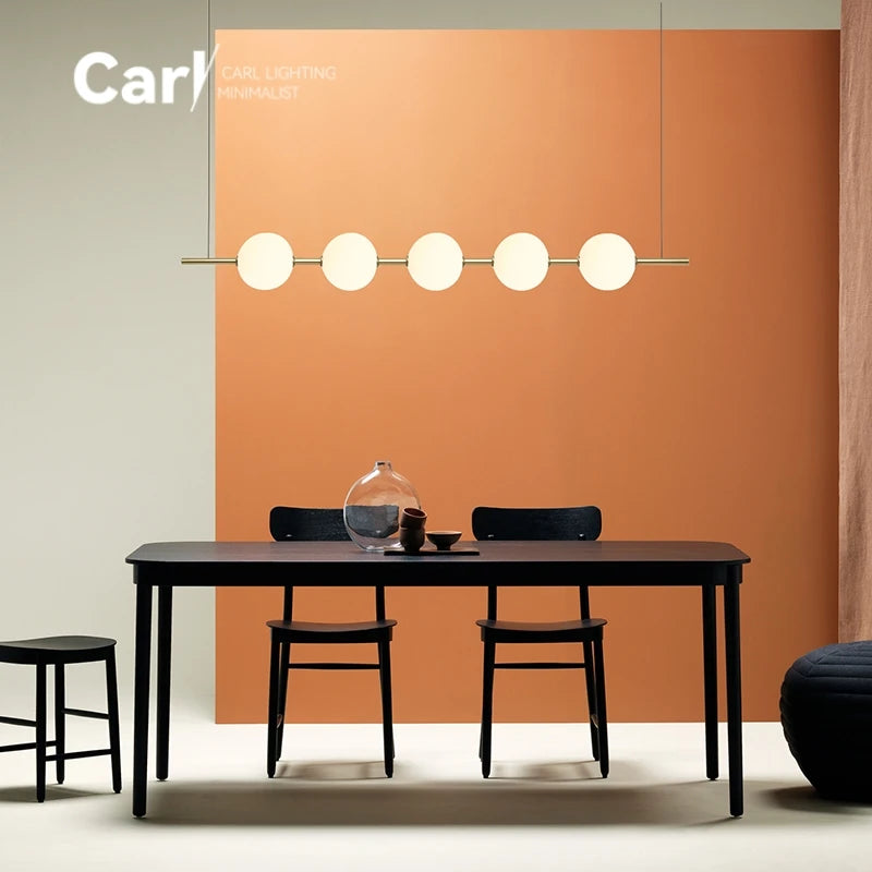 Minimalist Creative Art One Word Light Luxury High-end Dining Table Long Strip To Create Restaurant Lamp Chandelier