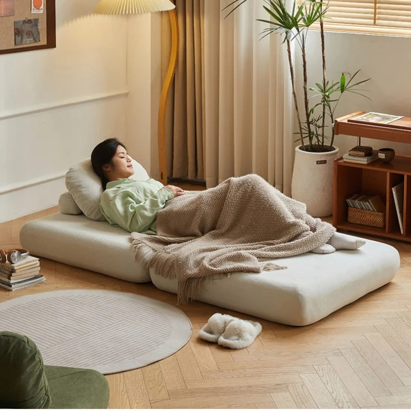 Lazy Sofa Single Person Detachable And Washable Sofa Home Furniture Living Room Sofa Bed Dual-useTatami Tofu Sofa New
