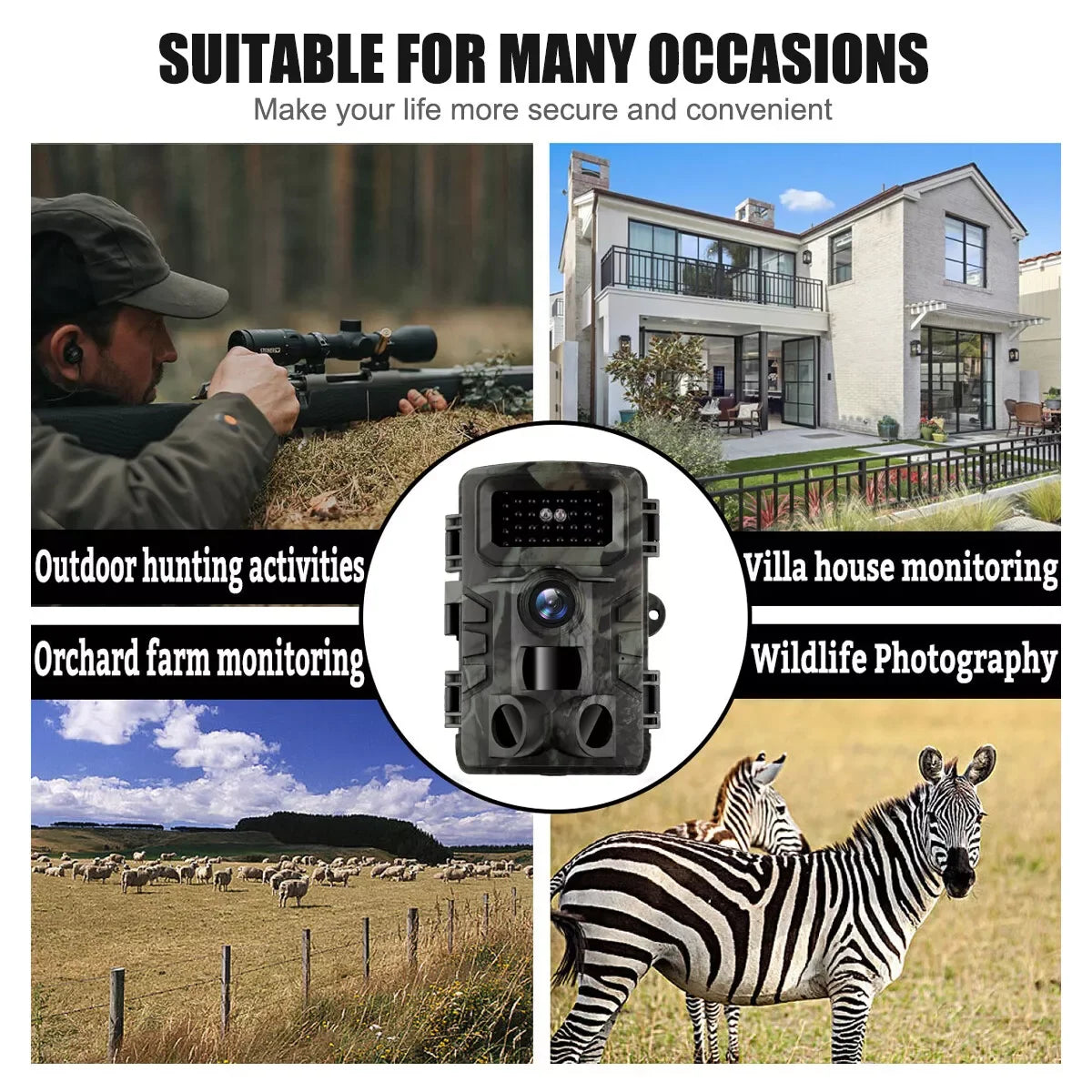 Hunting Trail Camera 58MP IP66 PR700 HD Game Night Vision Motion Activated Trigger Security Cameras Outdoor Wildlife Photo Traps