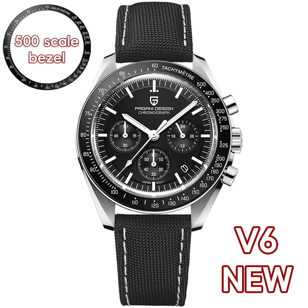 PAGANI DESIGN New Men’s Watch Chronometer Sapphire Mirror Red Quartz Watch For Men Waterproof Luminous Relogio Masculino 2025